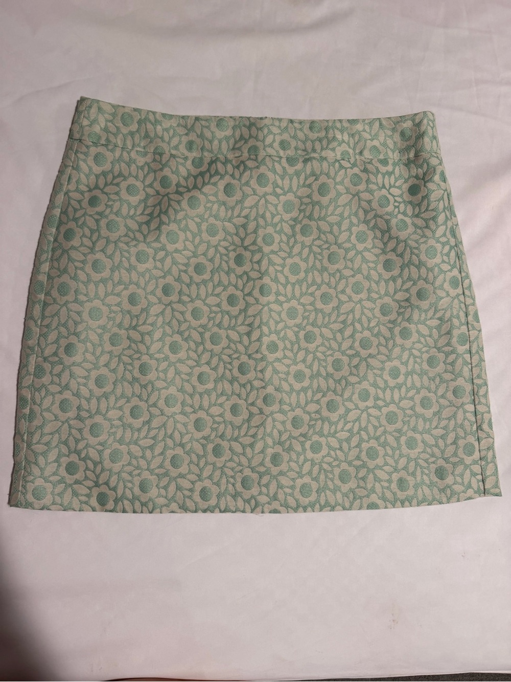LOFT Mint Green Floral Mini Skirt